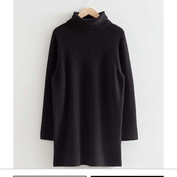 Relaxed Wool Knit Turtleneck Dress - Picture 1 of 6
